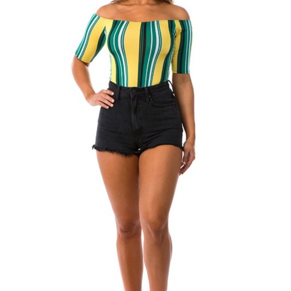 Tops - MULTI COLOR VERTICAL STRIPE BODYSUIT